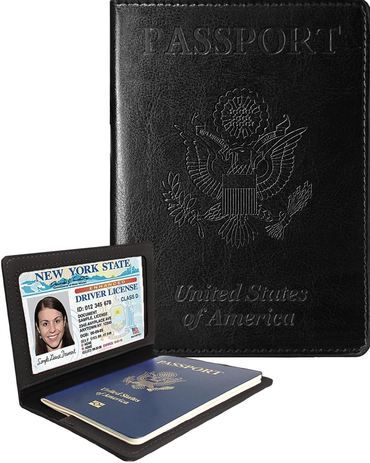 Passport Holder for Travel Men, RFID Blocking Passport Covers Case | Passport Wallet Card Slot, International Travel Must Haves Travel Accessories for Women, Cruise Ship Essentials Gifts, Blue