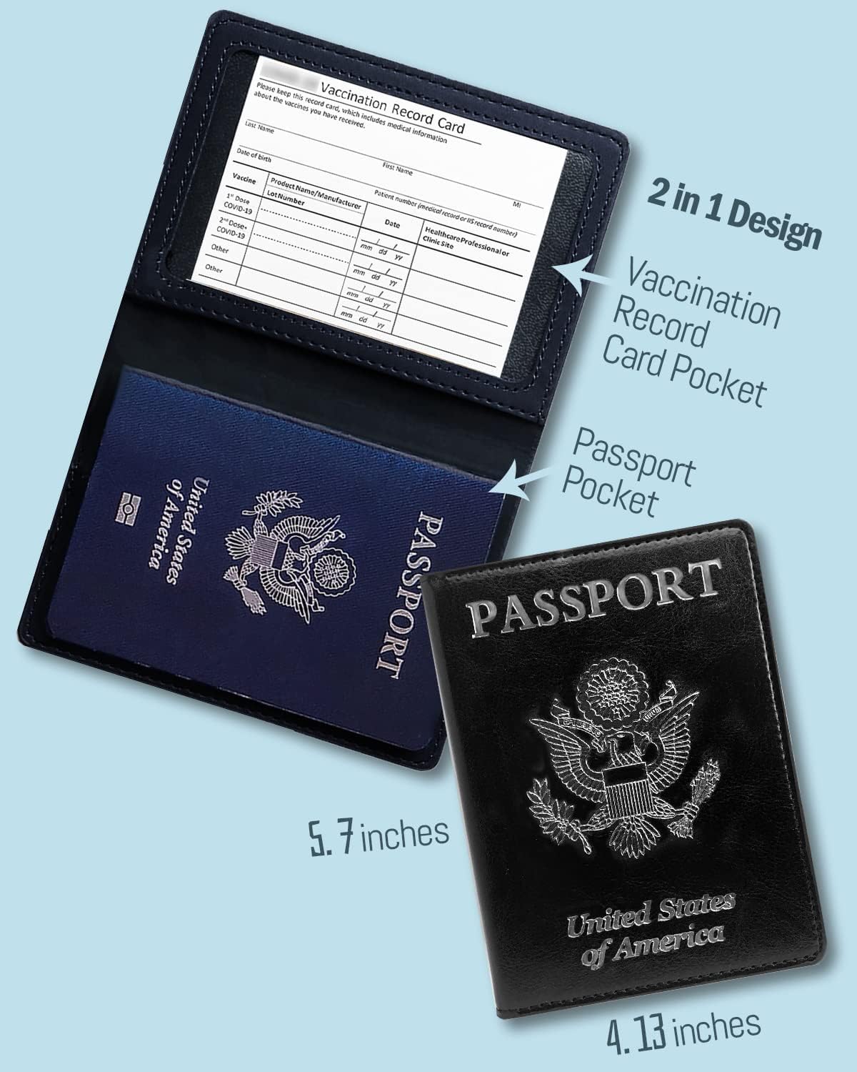 Passport Holder for Travel Men, RFID Blocking Passport Covers Case | Passport Wallet Card Slot, International Travel Must Haves Travel Accessories for Women, Cruise Ship Essentials Gifts, Blue