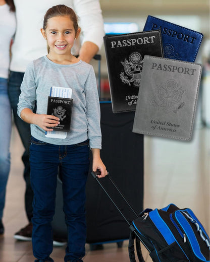 Passport Holder for Travel Men, RFID Blocking Passport Covers Case | Passport Wallet Card Slot, International Travel Must Haves Travel Accessories for Women, Cruise Ship Essentials Gifts, Blue