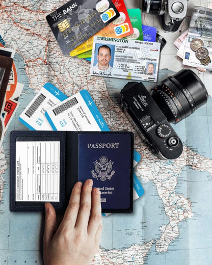 Passport Holder for Travel Men, RFID Blocking Passport Covers Case | Passport Wallet Card Slot, International Travel Must Haves Travel Accessories for Women, Cruise Ship Essentials Gifts, Blue