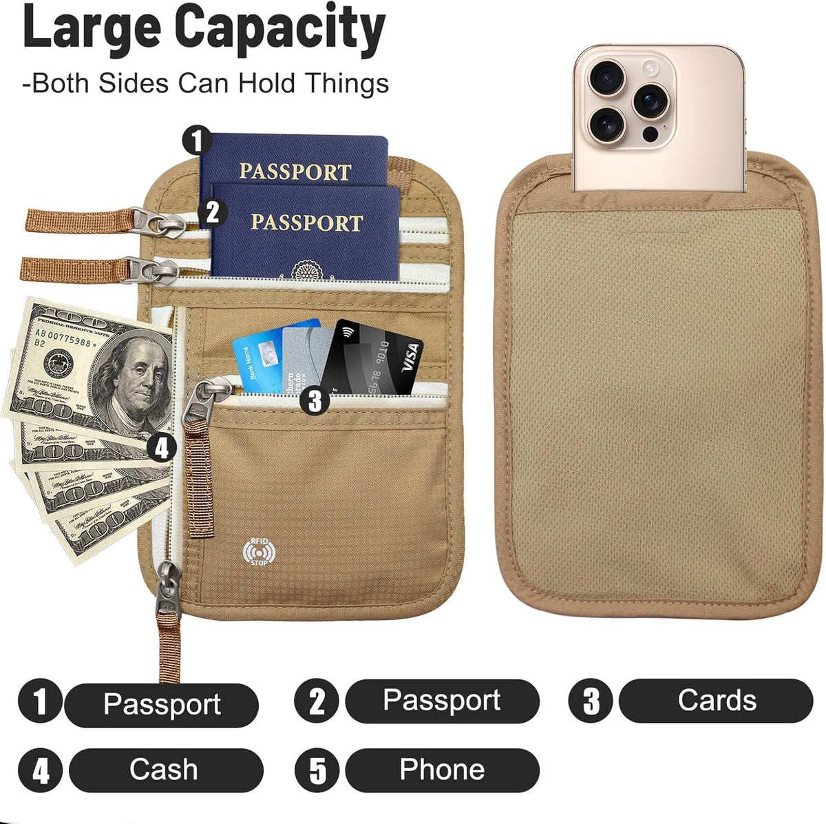 Passport Holder for Travel Men, RFID Blocking Passport Covers Case | Passport Wallet Card Slot, International Travel Must Haves Travel Accessories for Women, Cruise Ship Essentials Gifts, Blue