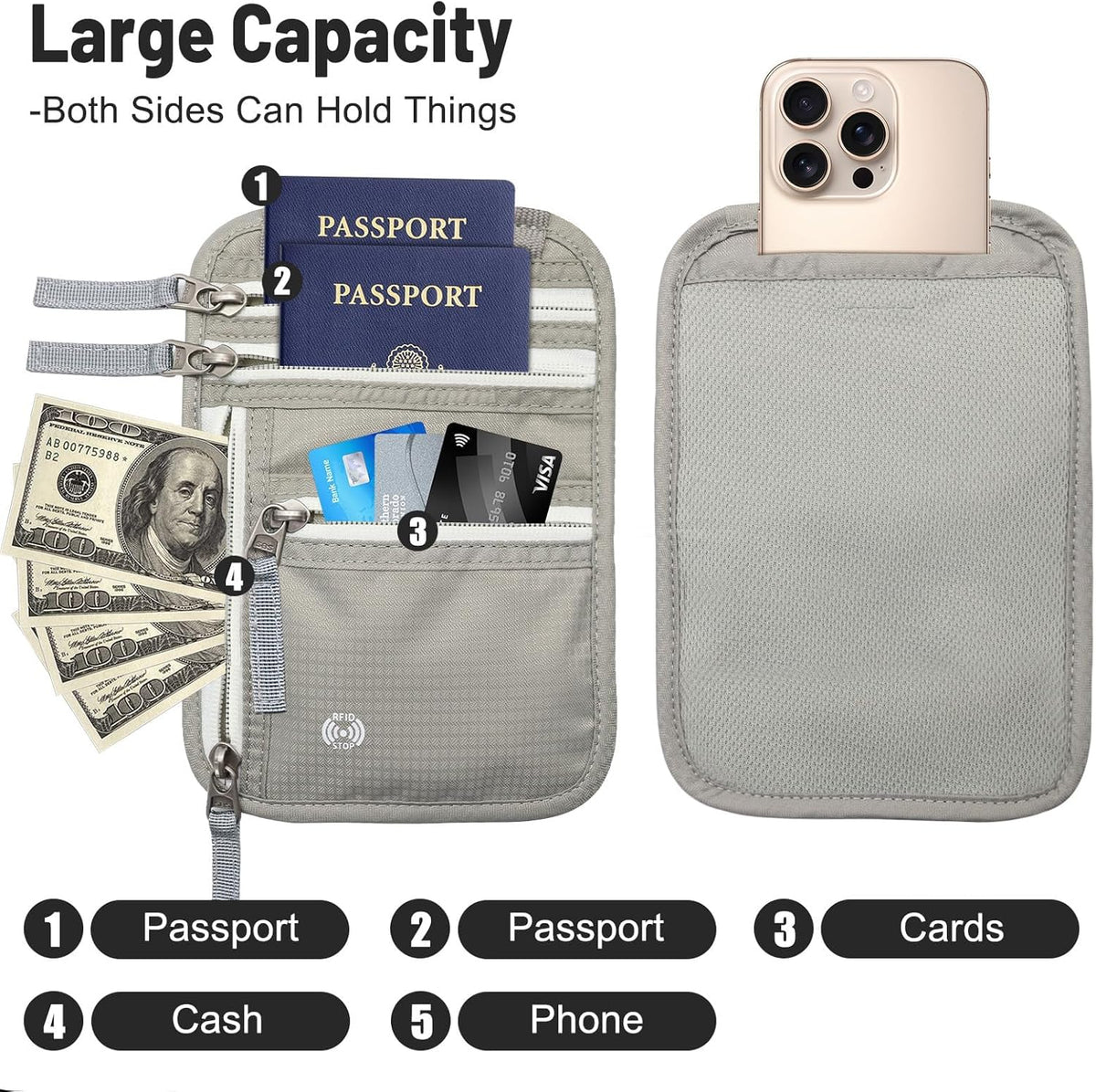 Passport Holder for Travel Men, RFID Blocking Passport Covers Case | Passport Wallet Card Slot, International Travel Must Haves Travel Accessories for Women, Cruise Ship Essentials Gifts, Blue