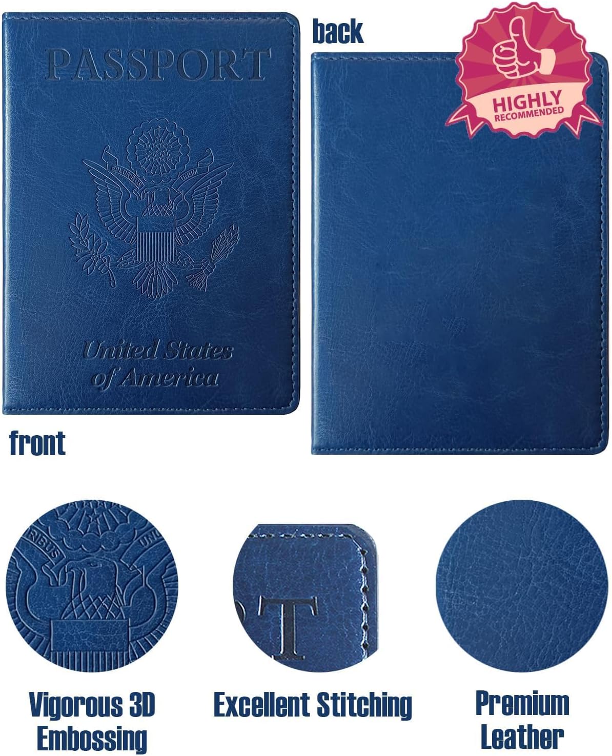 Passport Holder for Travel Men, RFID Blocking Passport Covers Case | Passport Wallet Card Slot, International Travel Must Haves Travel Accessories for Women, Cruise Ship Essentials Gifts, Blue