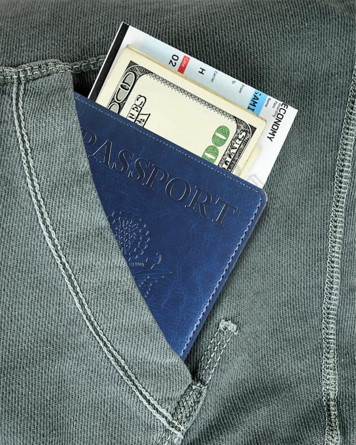 Passport Holder for Travel Men, RFID Blocking Passport Covers Case | Passport Wallet Card Slot, International Travel Must Haves Travel Accessories for Women, Cruise Ship Essentials Gifts, Blue
