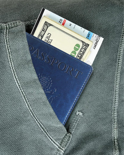 Passport Holder for Travel Men, RFID Blocking Passport Covers Case | Passport Wallet Card Slot, International Travel Must Haves Travel Accessories for Women, Cruise Ship Essentials Gifts, Blue