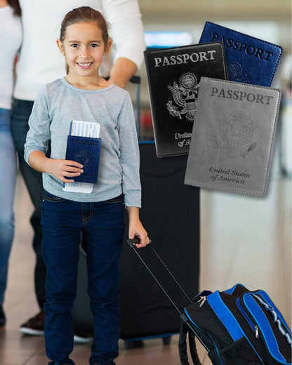 Passport Holder for Travel Men, RFID Blocking Passport Covers Case | Passport Wallet Card Slot, International Travel Must Haves Travel Accessories for Women, Cruise Ship Essentials Gifts, Blue