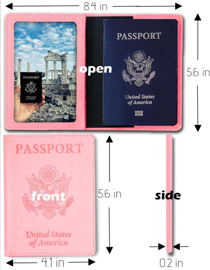 Passport Holder for Travel Men, RFID Blocking Passport Covers Case | Passport Wallet Card Slot, International Travel Must Haves Travel Accessories for Women, Cruise Ship Essentials Gifts, Blue