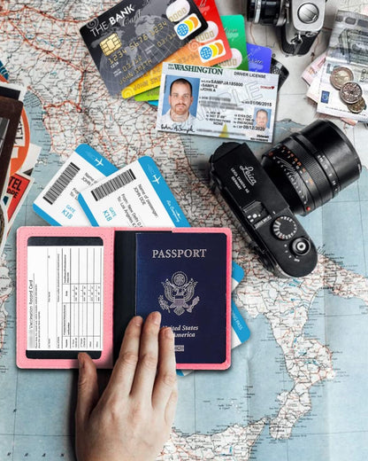 Passport Holder for Travel Men, RFID Blocking Passport Covers Case | Passport Wallet Card Slot, International Travel Must Haves Travel Accessories for Women, Cruise Ship Essentials Gifts, Blue