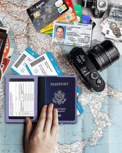 Passport Holder for Travel Men, RFID Blocking Passport Covers Case | Passport Wallet Card Slot, International Travel Must Haves Travel Accessories for Women, Cruise Ship Essentials Gifts, Blue