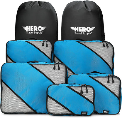 HERO Packing Cubes for Travel (Set of 5) Luggage Organizer with 2 Laundry Bags, Versatile Suitcase Organizer for Men & Women – Travel Accessories for Carry On, Airplane, Road Trip