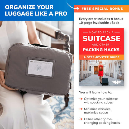 HERO Packing Cubes for Travel (Set of 5) Luggage Organizer with 2 Laundry Bags, Versatile Suitcase Organizer for Men & Women – Travel Accessories for Carry On, Airplane, Road Trip