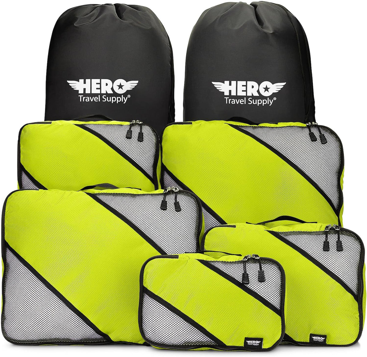 HERO Packing Cubes for Travel (Set of 5) Luggage Organizer with 2 Laundry Bags, Versatile Suitcase Organizer for Men & Women – Travel Accessories for Carry On, Airplane, Road Trip