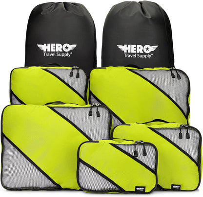 HERO Packing Cubes for Travel (Set of 5) Luggage Organizer with 2 Laundry Bags, Versatile Suitcase Organizer for Men & Women – Travel Accessories for Carry On, Airplane, Road Trip