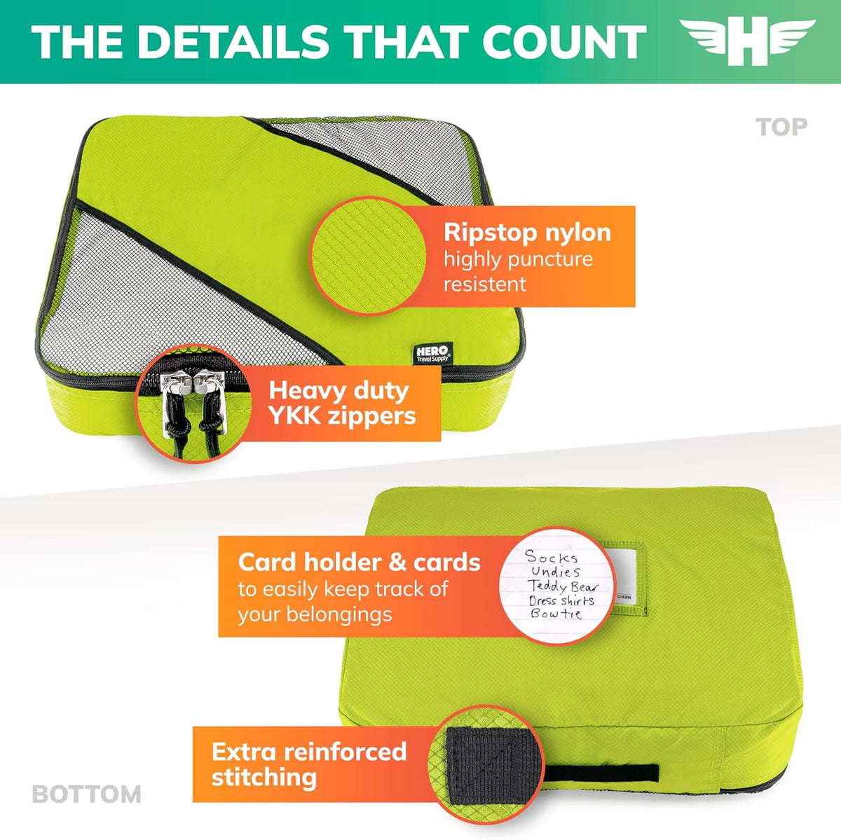 HERO Packing Cubes for Travel (Set of 5) Luggage Organizer with 2 Laundry Bags, Versatile Suitcase Organizer for Men & Women – Travel Accessories for Carry On, Airplane, Road Trip