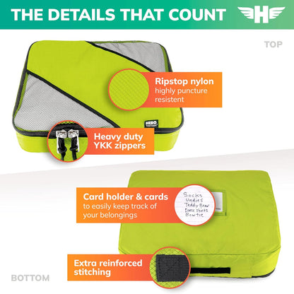 HERO Packing Cubes for Travel (Set of 5) Luggage Organizer with 2 Laundry Bags, Versatile Suitcase Organizer for Men & Women – Travel Accessories for Carry On, Airplane, Road Trip