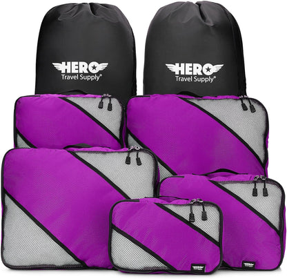 HERO Packing Cubes for Travel (Set of 5) Luggage Organizer with 2 Laundry Bags, Versatile Suitcase Organizer for Men & Women – Travel Accessories for Carry On, Airplane, Road Trip
