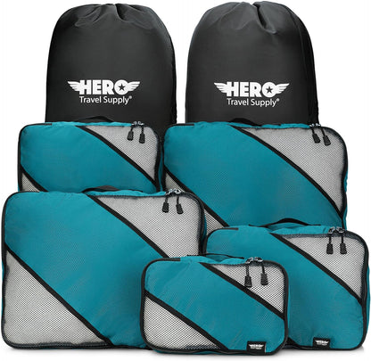 HERO Packing Cubes for Travel (Set of 5) Luggage Organizer with 2 Laundry Bags, Versatile Suitcase Organizer for Men & Women – Travel Accessories for Carry On, Airplane, Road Trip