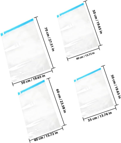 10pcs Vacuum Compression Bags Set for Clothes Storage, Thickened Space Saver Organizer with Roll-up Seal, Multipurpose Travel Packing Bags for Home and Luggage