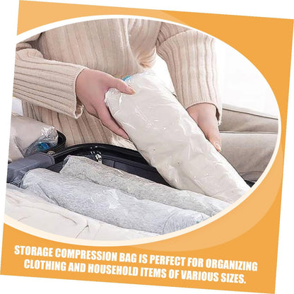 10pcs Vacuum Compression Bags Set for Clothes Storage, Thickened Space Saver Organizer with Roll-up Seal, Multipurpose Travel Packing Bags for Home and Luggage