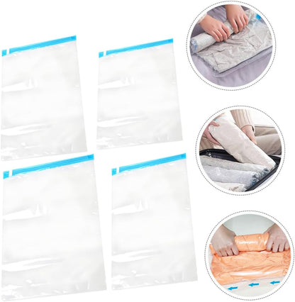 10pcs Vacuum Compression Bags Set for Clothes Storage, Thickened Space Saver Organizer with Roll-up Seal, Multipurpose Travel Packing Bags for Home and Luggage