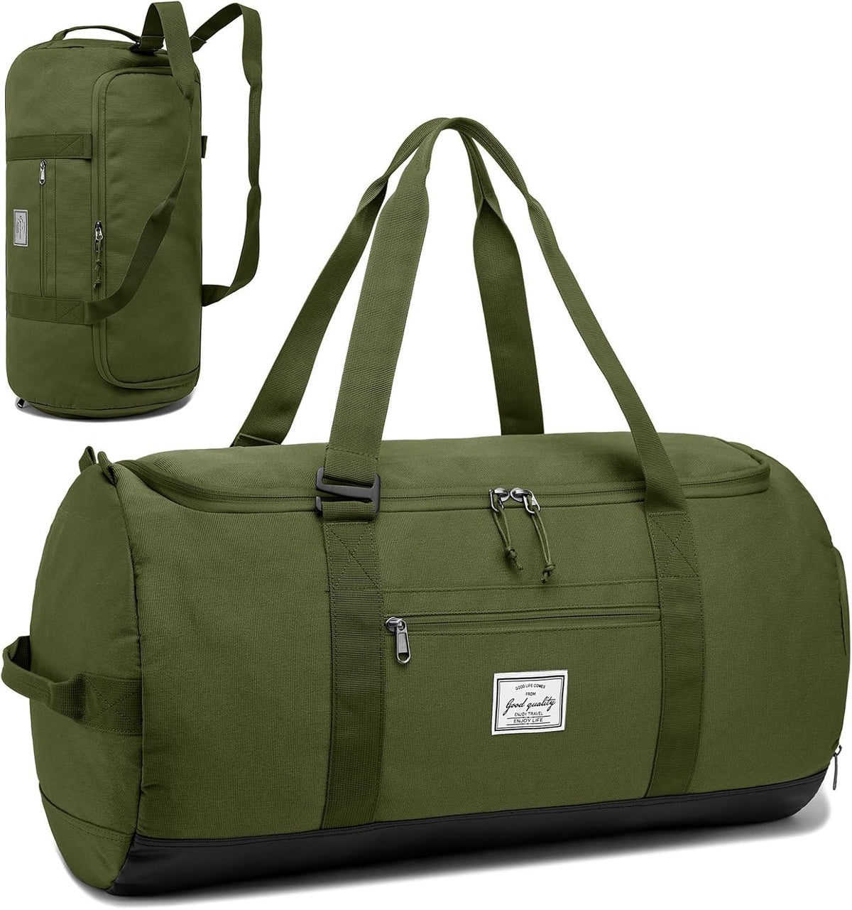 60L Duffle Bag for Men Travel Duffel Bag Large Size for Women Weekender Overnight with Shoes Compartment Multifunctional Gym Bags, Black