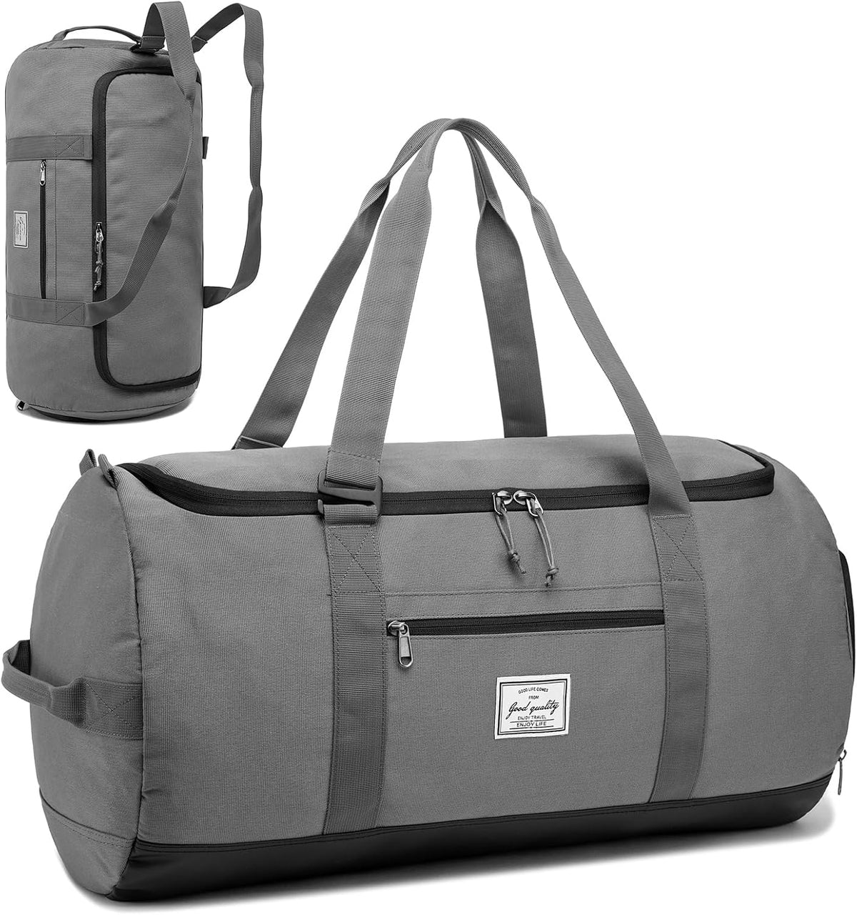 60L Duffle Bag for Men Travel Duffel Bag Large Size for Women Weekender Overnight with Shoes Compartment Multifunctional Gym Bags, Black