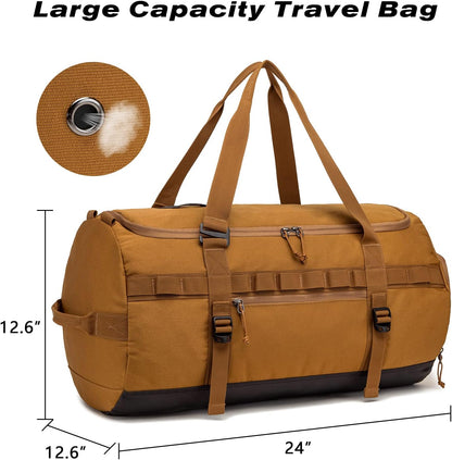 60L Duffle Bag for Men Travel Duffel Bag Large Size for Women Weekender Overnight with Shoes Compartment Multifunctional Gym Bags, Black