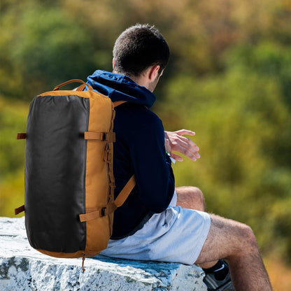 60L Duffle Bag for Men Travel Duffel Bag Large Size for Women Weekender Overnight with Shoes Compartment Multifunctional Gym Bags, Black