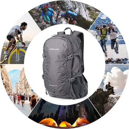 NODLAND Lightweight Backpack, Travel 40L Foldable Water-Resistant Daypack, Hiking Outdoor Camping Rucksack for Men Women