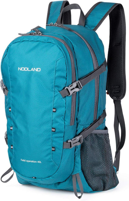 NODLAND Lightweight Backpack, Travel 40L Foldable Water-Resistant Daypack, Hiking Outdoor Camping Rucksack for Men Women