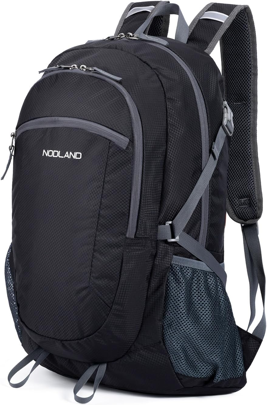 NODLAND Lightweight Backpack, Travel 40L Foldable Water-Resistant Daypack, Hiking Outdoor Camping Rucksack for Men Women