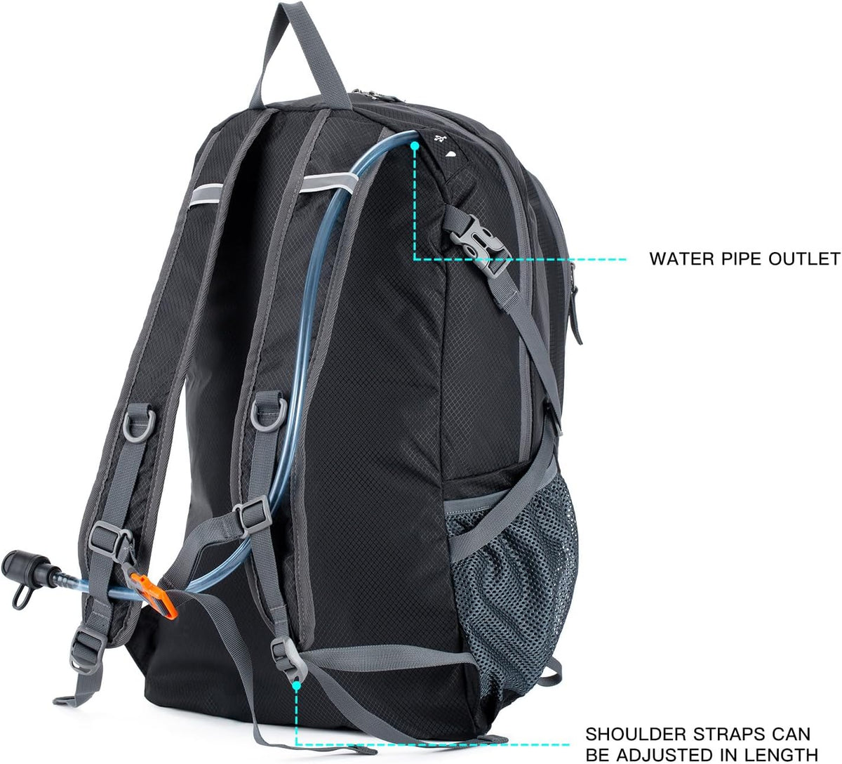 NODLAND Lightweight Backpack, Travel 40L Foldable Water-Resistant Daypack, Hiking Outdoor Camping Rucksack for Men Women