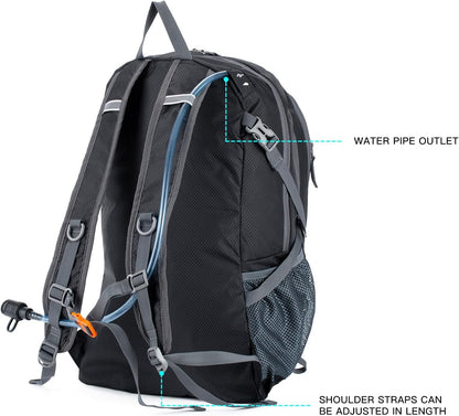 NODLAND Lightweight Backpack, Travel 40L Foldable Water-Resistant Daypack, Hiking Outdoor Camping Rucksack for Men Women