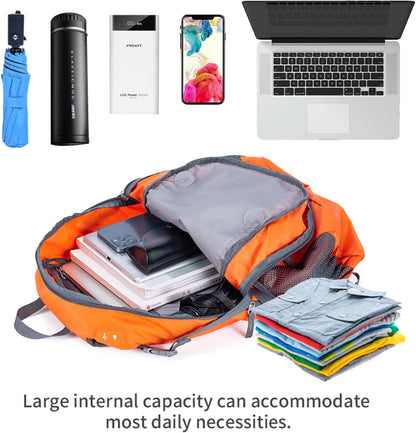NODLAND Lightweight Backpack, Travel 40L Foldable Water-Resistant Daypack, Hiking Outdoor Camping Rucksack for Men Women