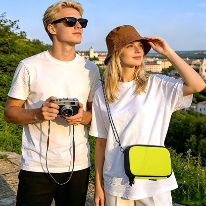 Travel Doc Organizer 21×14×3 CM | Scratch Resistant Polyester Multi Pockets Multi-Way Carry for Men Women Outdoor Yellow Color