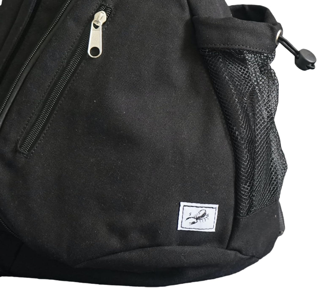 Canvas Sling Bag Crossbody Backpack - Adjustable Strap Daypack with Anti-Theft Pocket and Water Bottle Holder