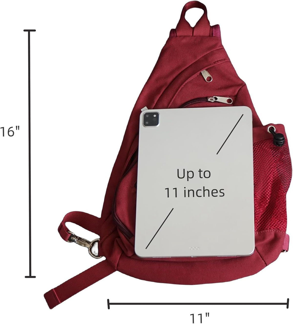 Canvas Sling Bag Crossbody Backpack - Adjustable Strap Daypack with Anti-Theft Pocket and Water Bottle Holder