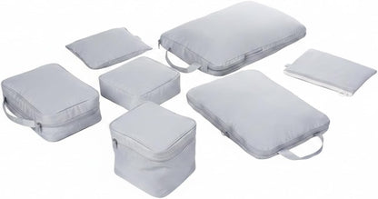 Compression Packing Bags for Travel, Manual Space Saving Organizers for Luggage and Closet, Reusable Polyester Storage Set of 6 (Set of 6)