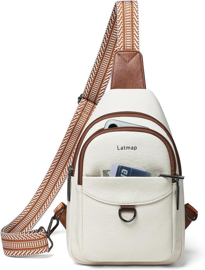 7L Sling Bag for Women Men Crossbody Belt Bag Small Travel Sling Backpack Anti Theft Chest Daypack Purse Faux Leather