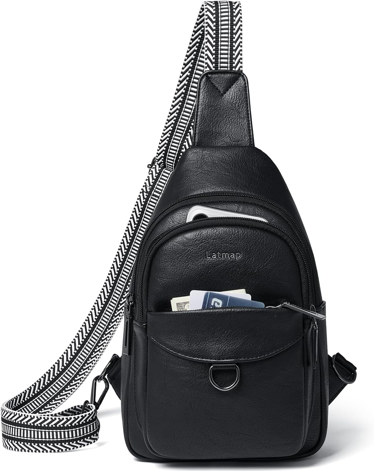 7L Sling Bag for Women Men Crossbody Belt Bag Small Travel Sling Backpack Anti Theft Chest Daypack Purse Faux Leather