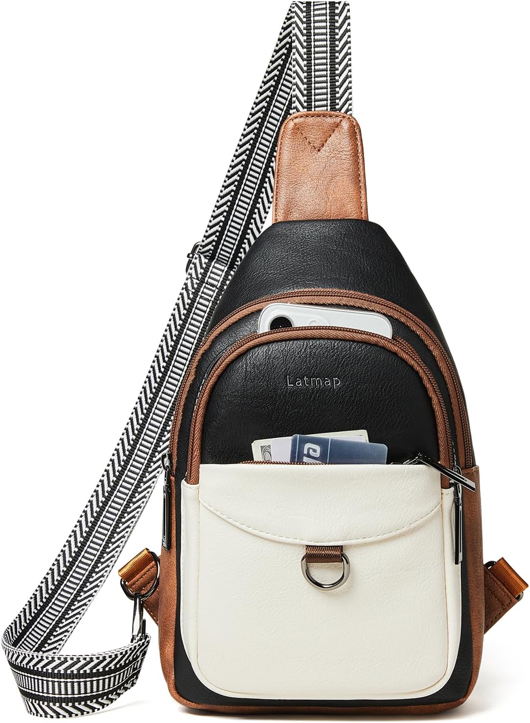 7L Sling Bag for Women Men Crossbody Belt Bag Small Travel Sling Backpack Anti Theft Chest Daypack Purse Faux Leather