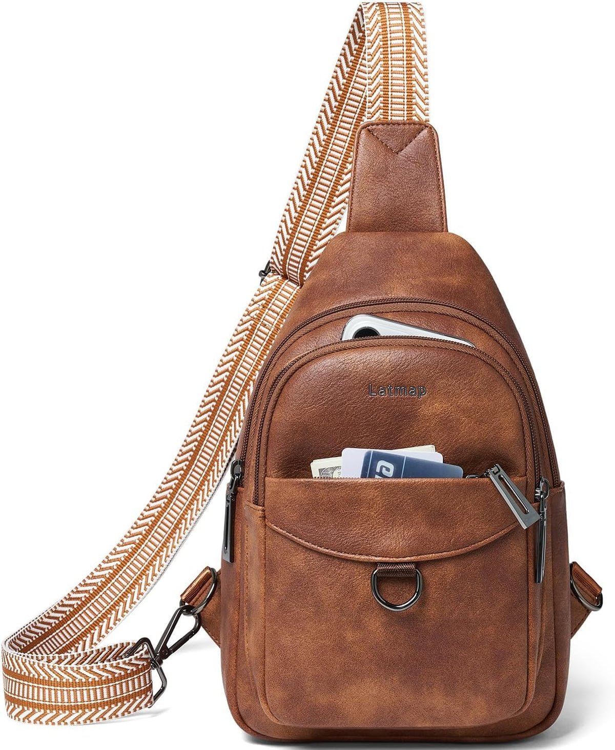 7L Sling Bag for Women Men Crossbody Belt Bag Small Travel Sling Backpack Anti Theft Chest Daypack Purse Faux Leather
