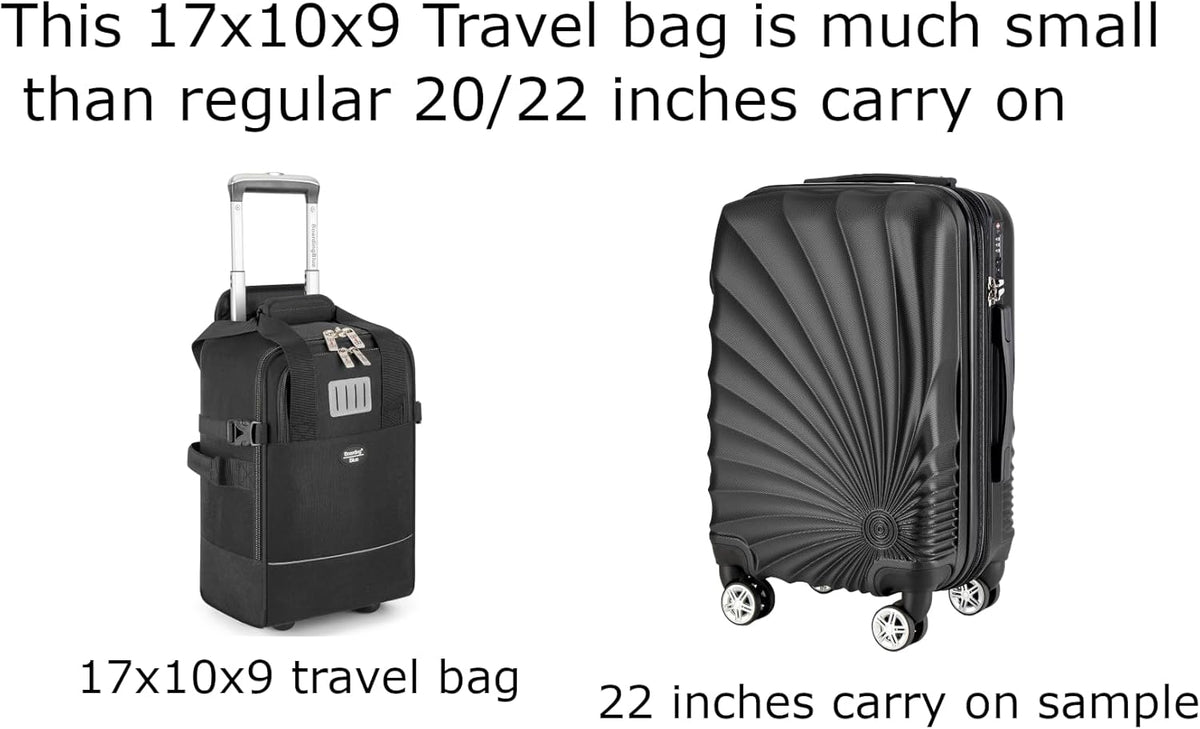 17x10x9 Inches United Airlines Rolling Personal Item Under Seat Travel Bag Suitable For Major Airlines, Not Suitcase, Rolling Travel Bag Design (Navy, 17x10x9 Inches)