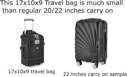 17x10x9 Inches United Airlines Rolling Personal Item Under Seat Travel Bag Suitable For Major Airlines, Not Suitcase, Rolling Travel Bag Design (Navy, 17x10x9 Inches)