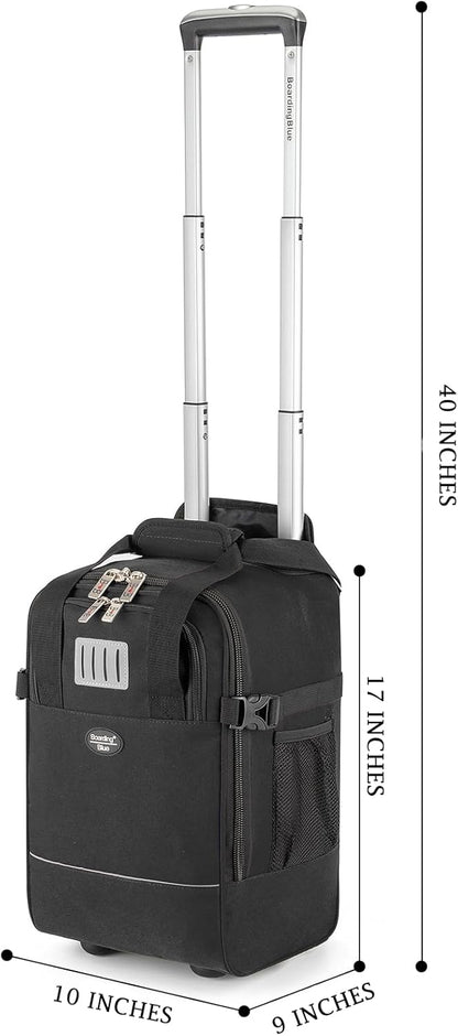 17x10x9 Inches United Airlines Rolling Personal Item Under Seat Travel Bag Suitable For Major Airlines, Not Suitcase, Rolling Travel Bag Design (Navy, 17x10x9 Inches)