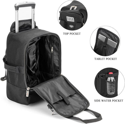 17x10x9 Inches United Airlines Rolling Personal Item Under Seat Travel Bag Suitable For Major Airlines, Not Suitcase, Rolling Travel Bag Design (Navy, 17x10x9 Inches)
