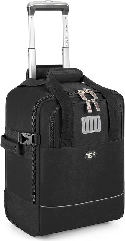 17x10x9 Inches United Airlines Rolling Personal Item Under Seat Travel Bag Suitable For Major Airlines, Not Suitcase, Rolling Travel Bag Design (Navy, 17x10x9 Inches)