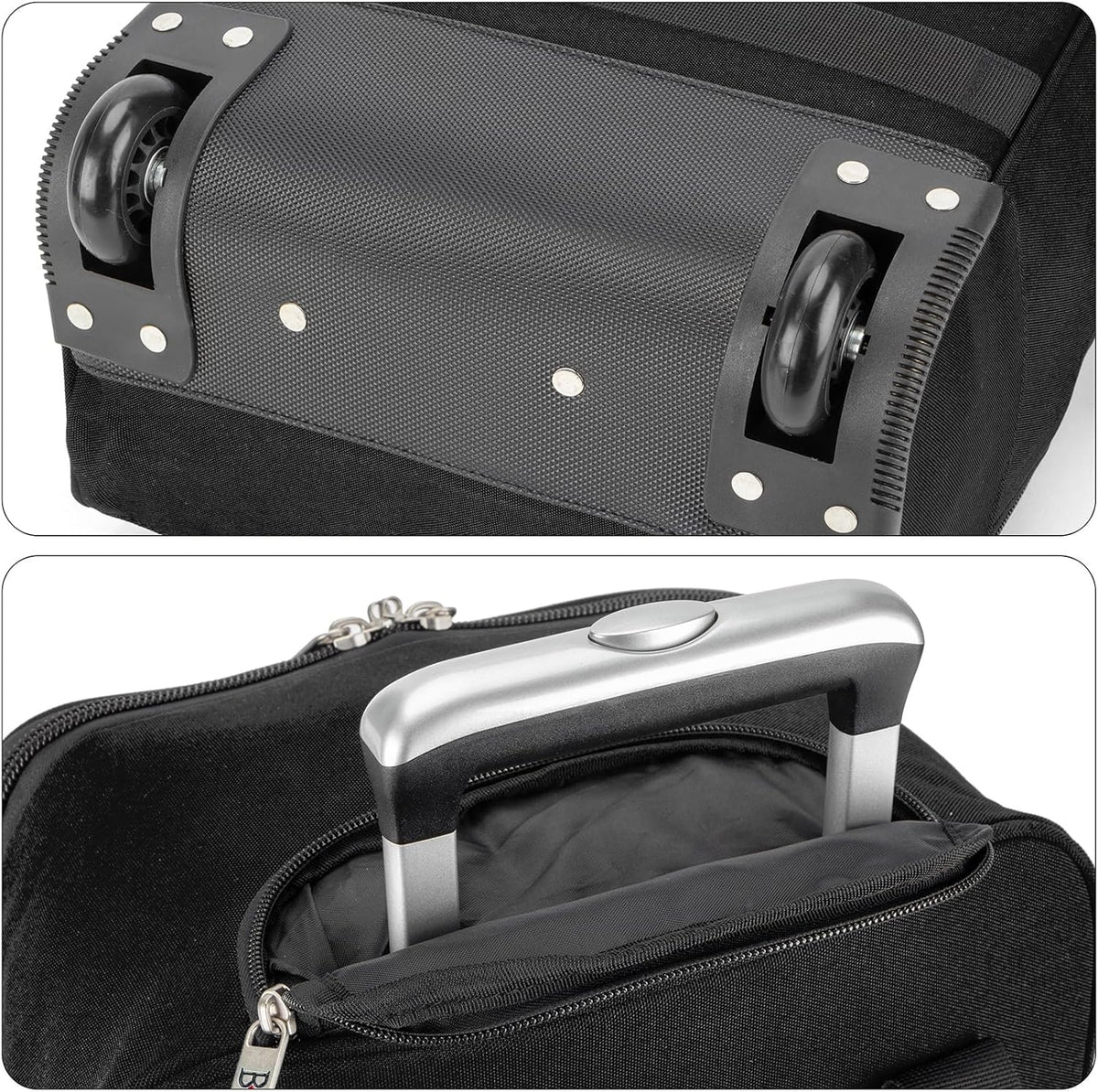 17x10x9 Inches United Airlines Rolling Personal Item Under Seat Travel Bag Suitable For Major Airlines, Not Suitcase, Rolling Travel Bag Design (Navy, 17x10x9 Inches)