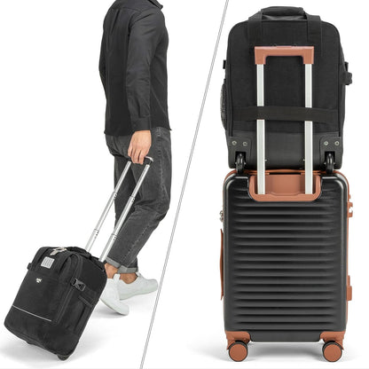 17x10x9 Inches United Airlines Rolling Personal Item Under Seat Travel Bag Suitable For Major Airlines, Not Suitcase, Rolling Travel Bag Design (Navy, 17x10x9 Inches)