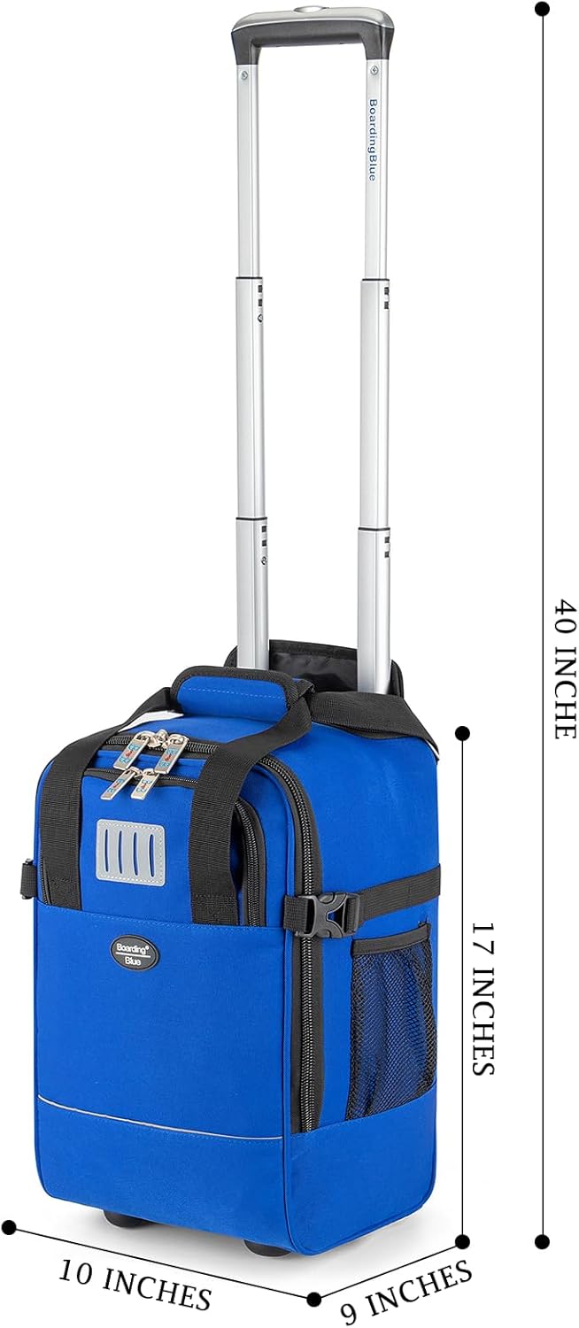 17x10x9 Inches United Airlines Rolling Personal Item Under Seat Travel Bag Suitable For Major Airlines, Not Suitcase, Rolling Travel Bag Design (Navy, 17x10x9 Inches)